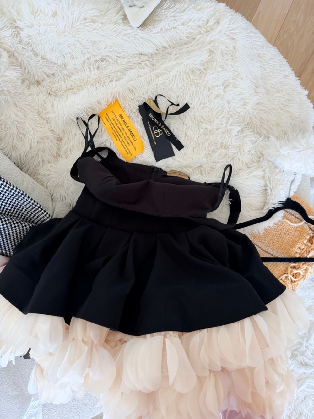 Bronx and Banco Catalina Mini Dress in Black & Beige - Picture 5 of 6